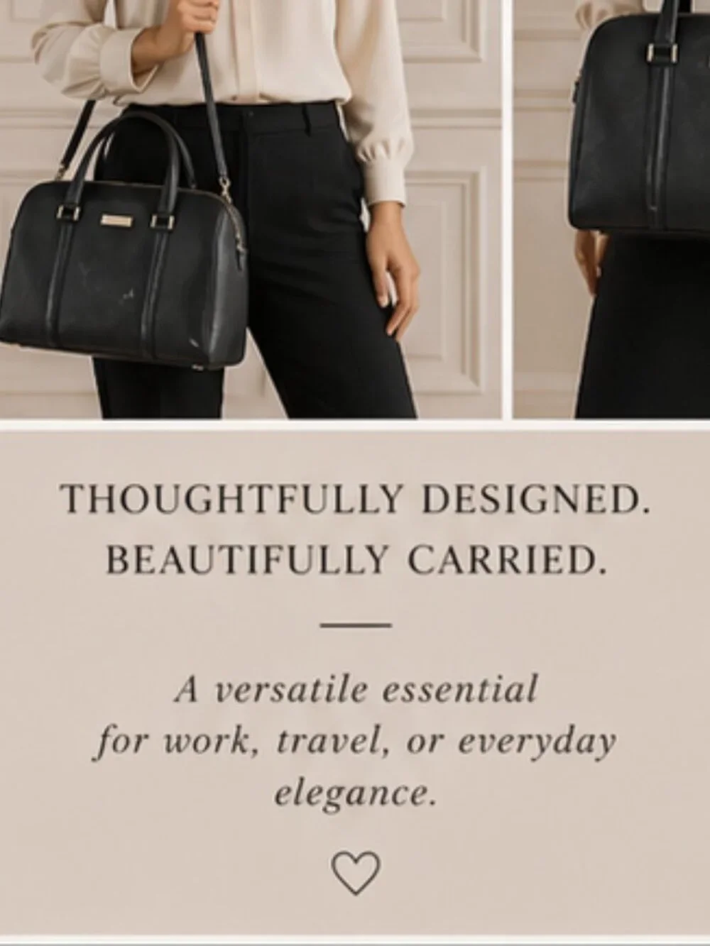 Kate Spade Black Satchel Gold Hardware Structured Bag